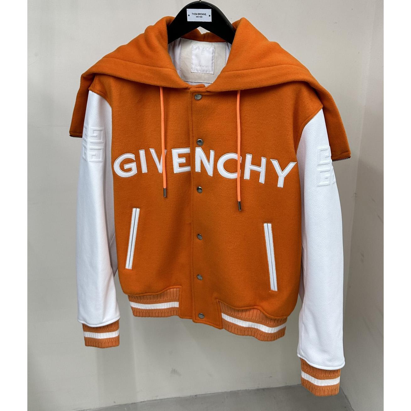 Givenchy Kapuzen-College-Jacke aus Wolle und Leder - EUR FASHION