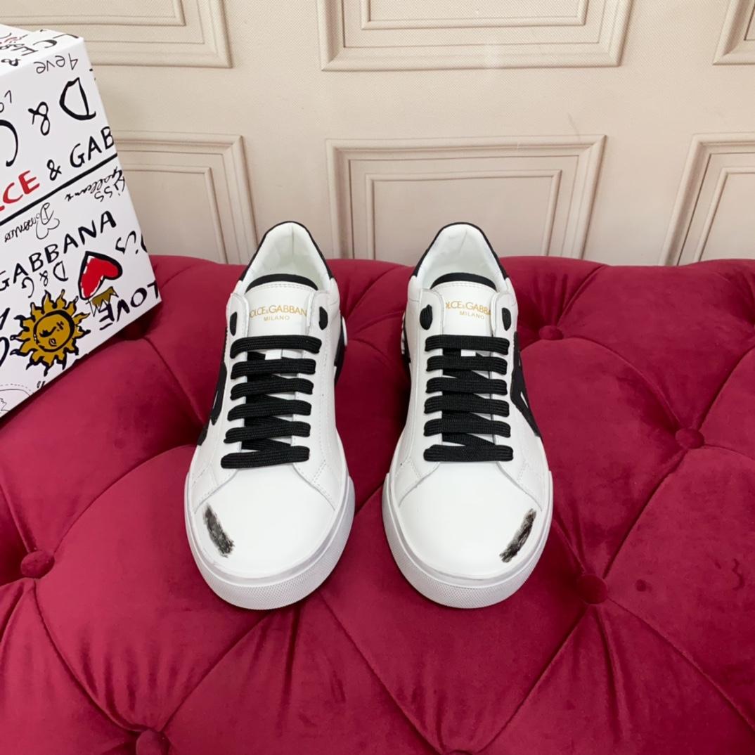 Dolce & Gabbana Portofino Vintage-Turnschuhe aus Kalbsleder - EUR FASHION