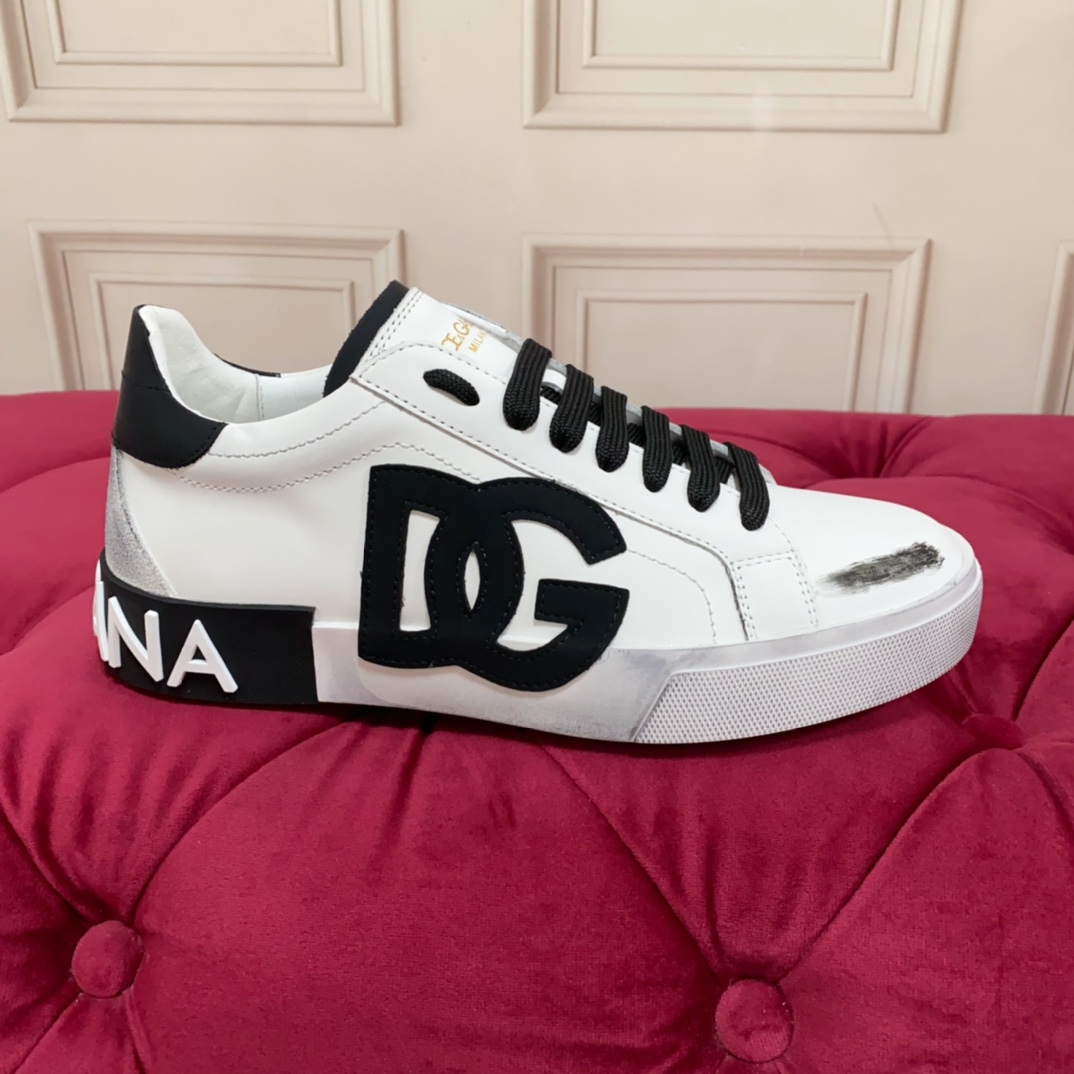 Dolce & Gabbana Portofino Vintage-Turnschuhe aus Kalbsleder - EUR FASHION