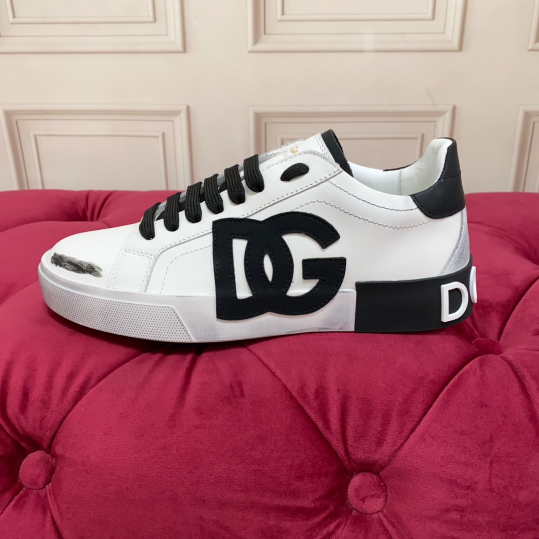 Dolce & Gabbana Portofino Vintage-Turnschuhe aus Kalbsleder - EUR FASHION