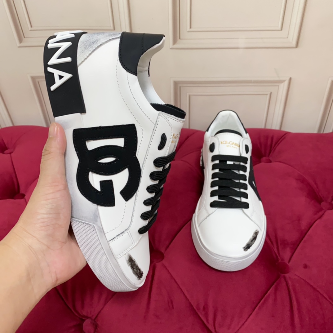 Dolce & Gabbana Portofino Vintage-Turnschuhe aus Kalbsleder - EUR FASHION