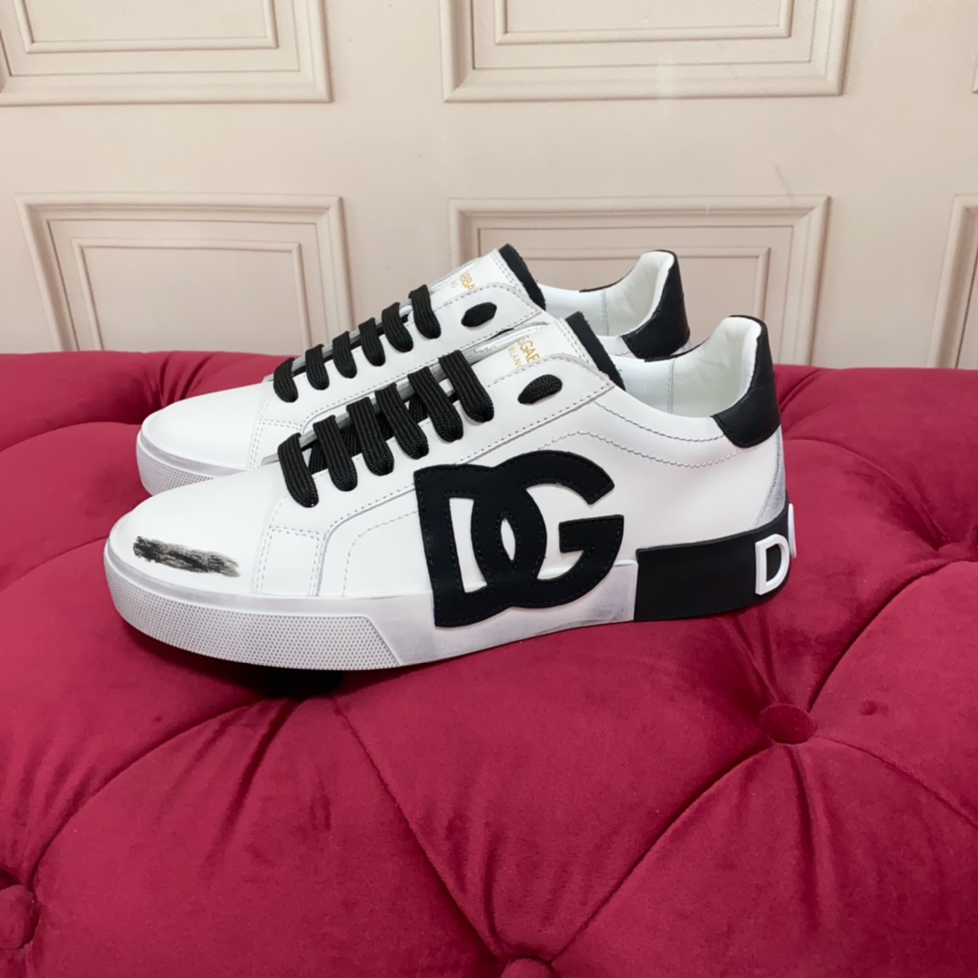 Dolce & Gabbana Portofino Vintage-Turnschuhe aus Kalbsleder - EUR FASHION