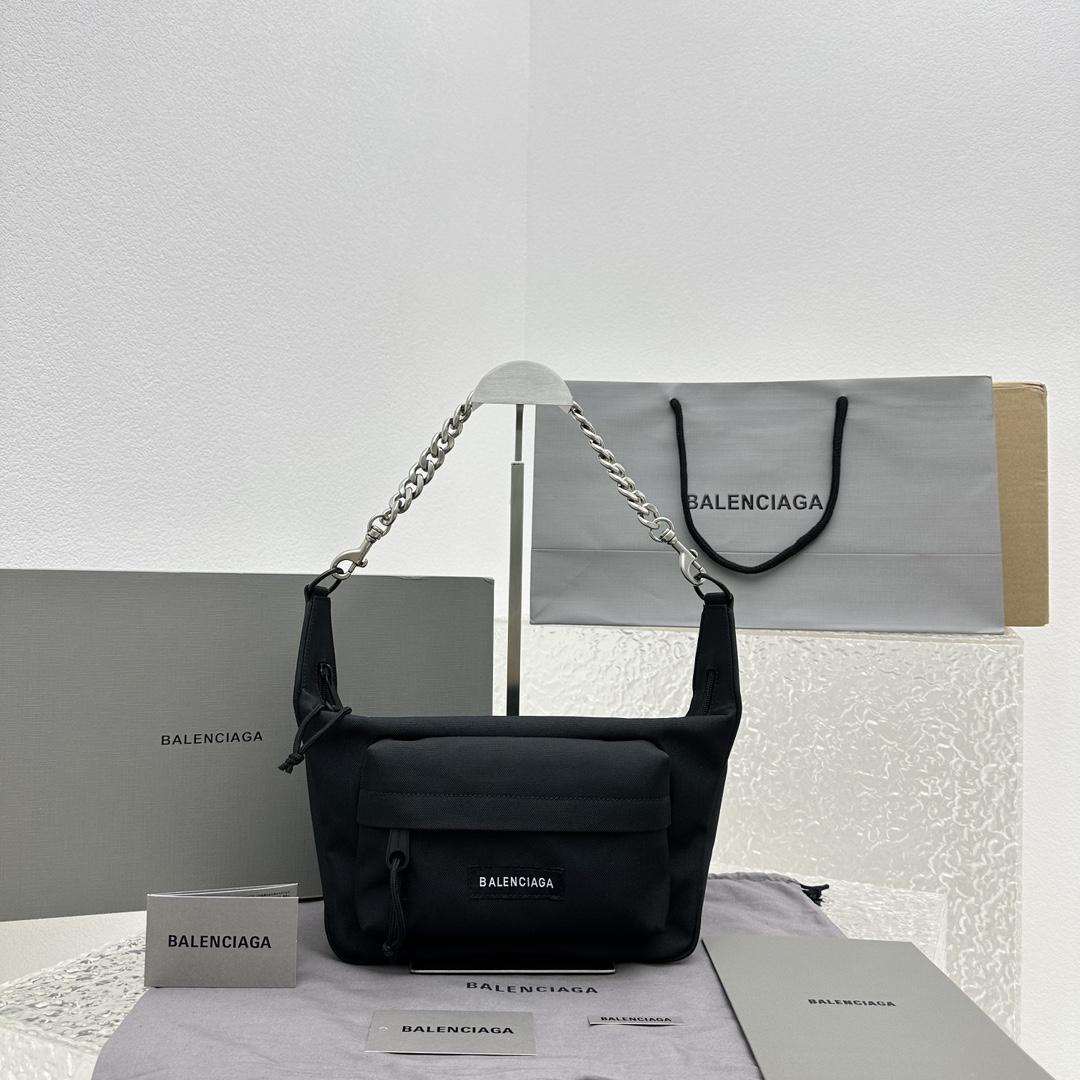 Balenciaga – Raver – mittelgroße Tasche mit Kette in Schwarz - EUR FASHION