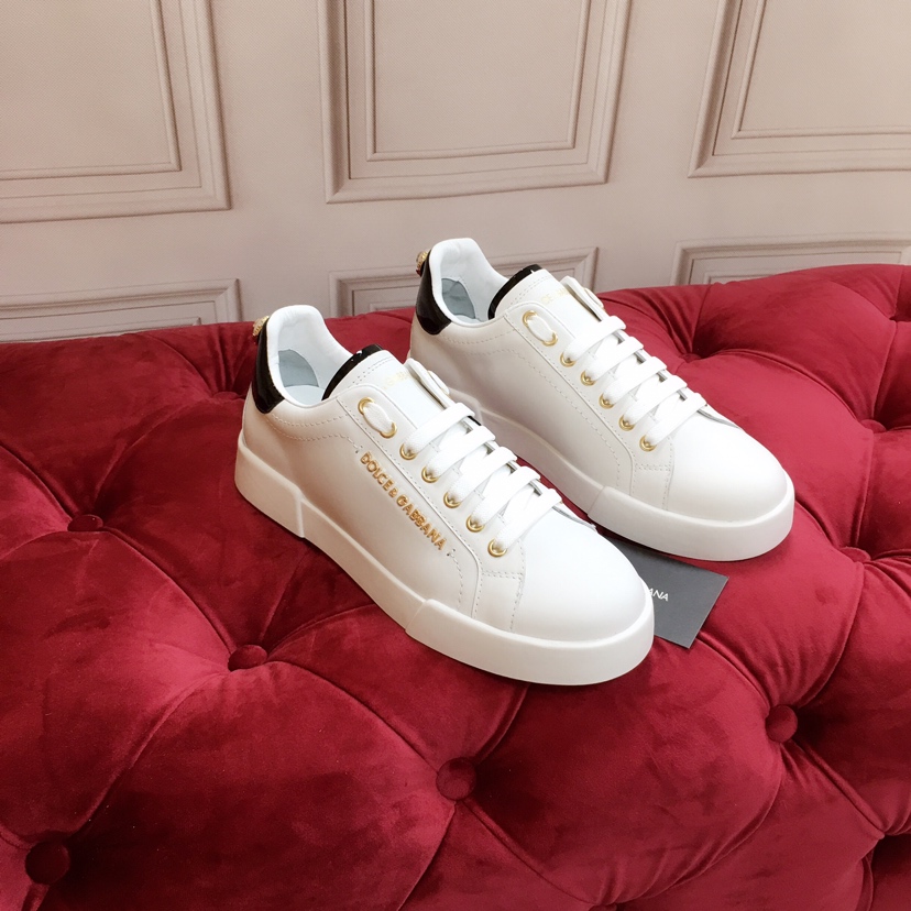 Weiße Portofino-Trainer von Dolce & Gabbana mit Perle - EUR FASHION