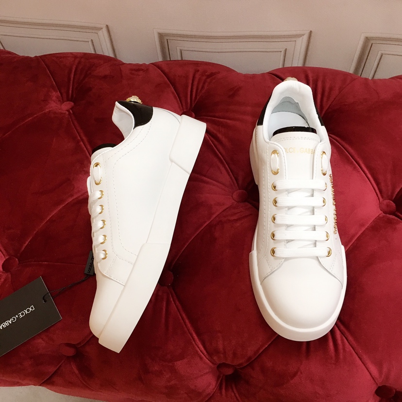 Weiße Portofino-Trainer von Dolce & Gabbana mit Perle - EUR FASHION