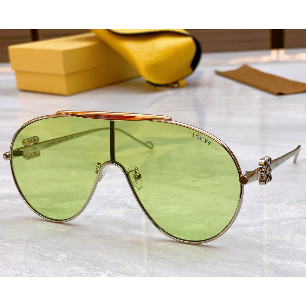 Loewe Spoiler Aviator Mask Glasses In Metal - EUR FASHION