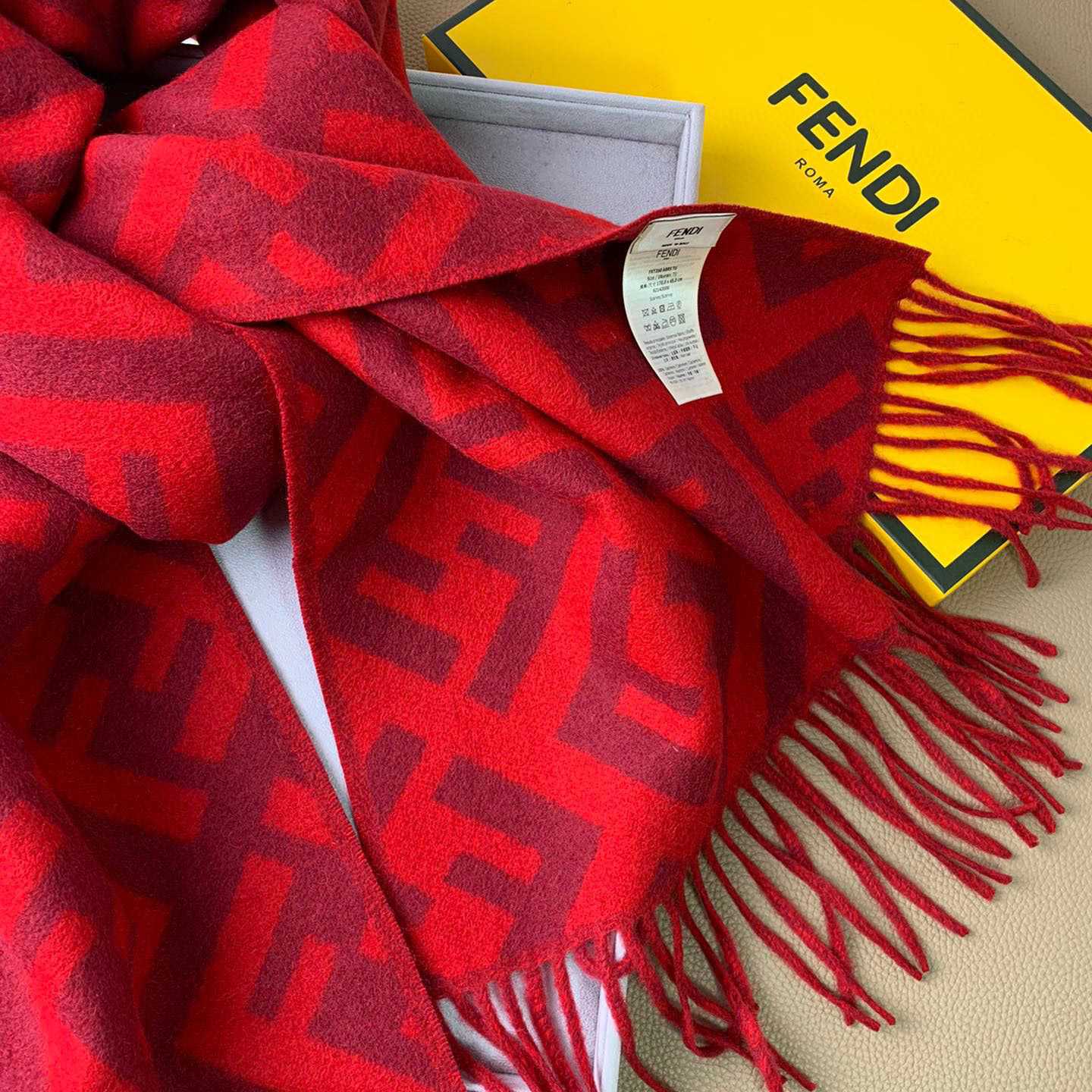 Fendi Red Cashmere Scarf - EUR FASHION