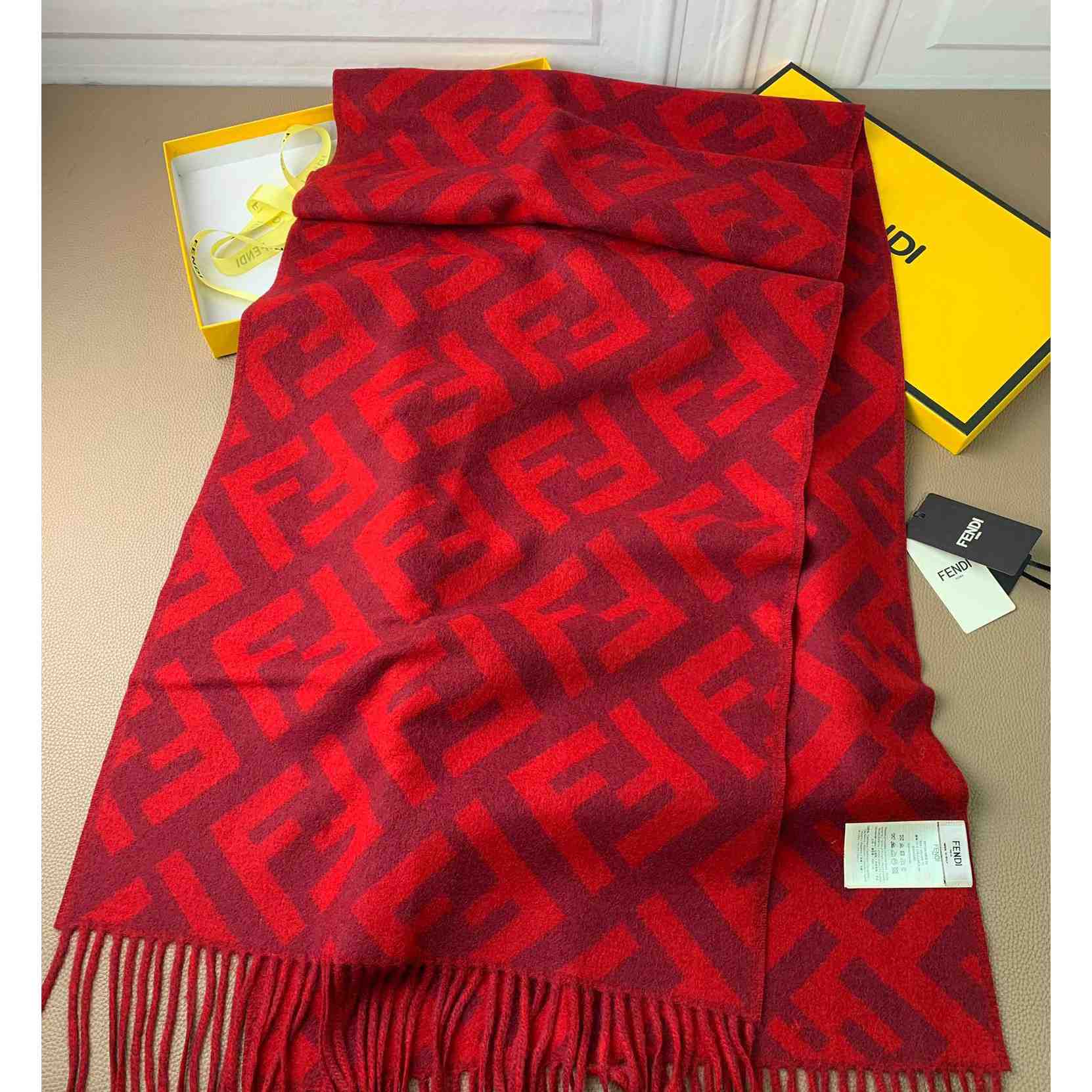 Fendi Red Cashmere Scarf - EUR FASHION