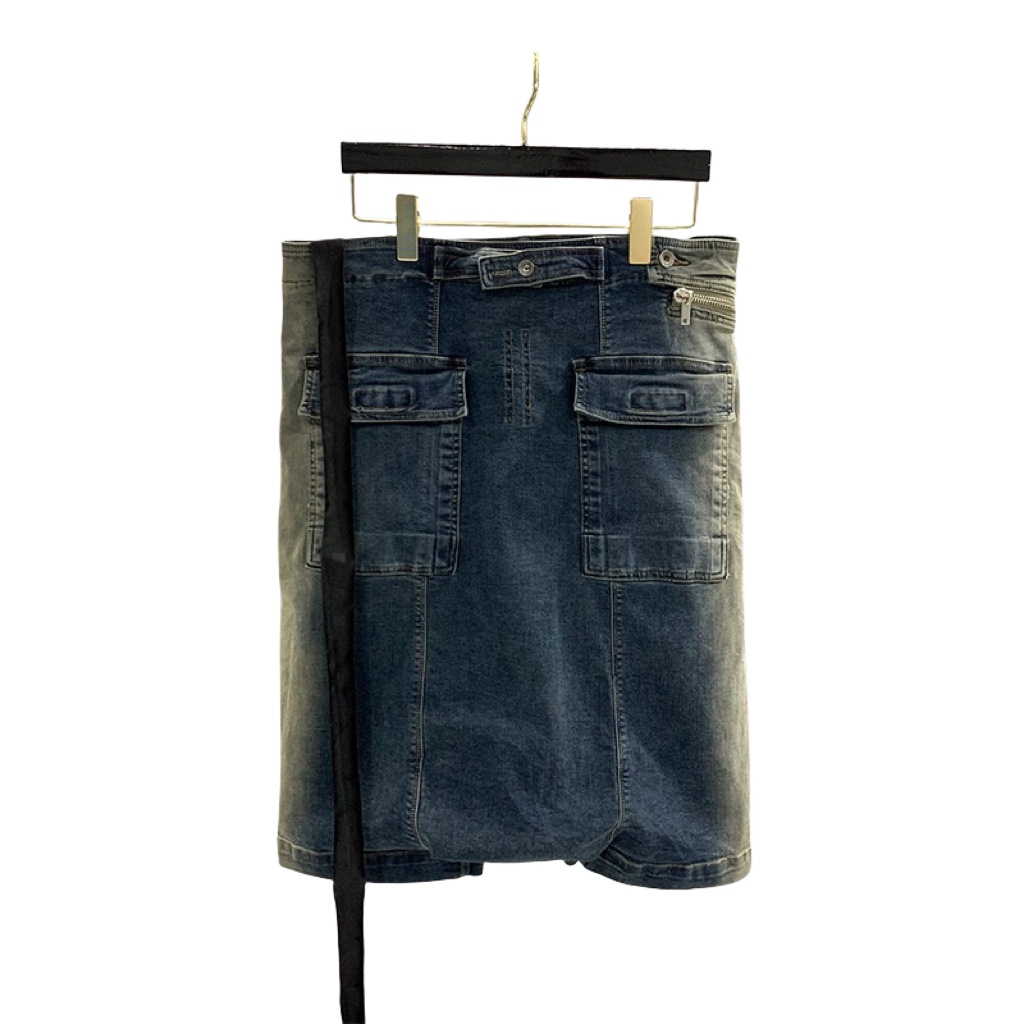 Rick Owens Drkshdw Aircut Washed Denim Shorts - EUR FASHION