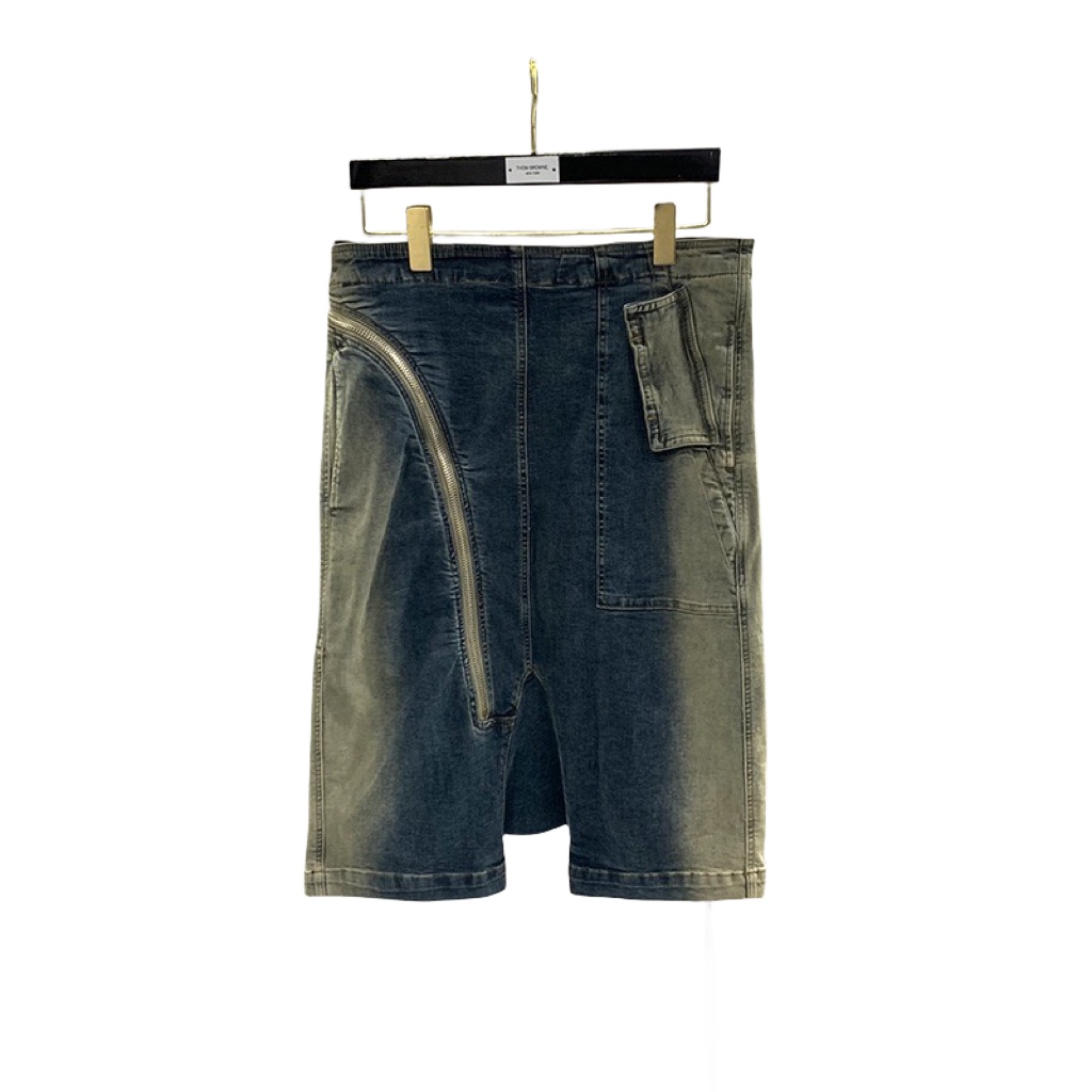 Rick Owens Drkshdw Aircut Washed Denim Shorts - EUR FASHION