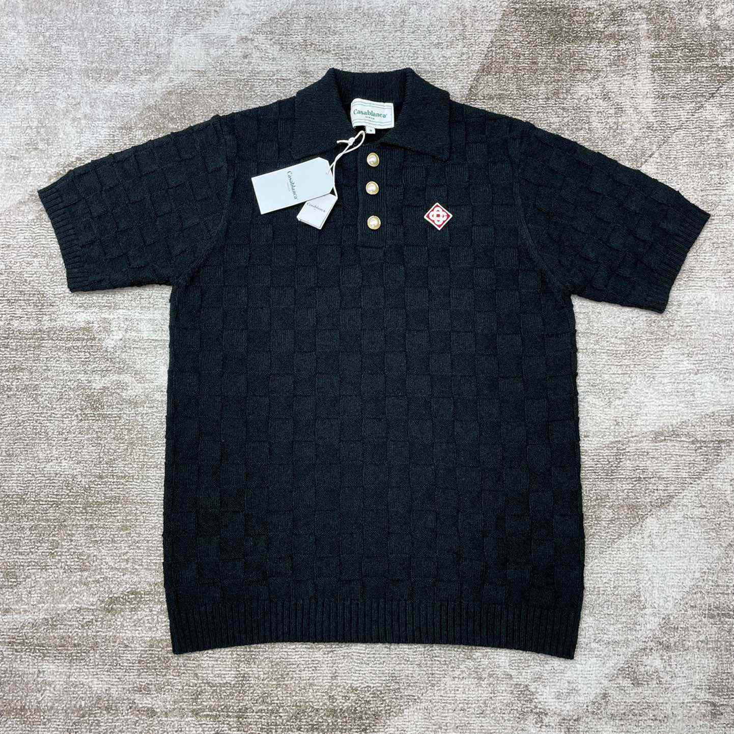 Bouclé-Poloshirt mit Logo-Stickerei von Casablanca<br>
 - EUR FASHION