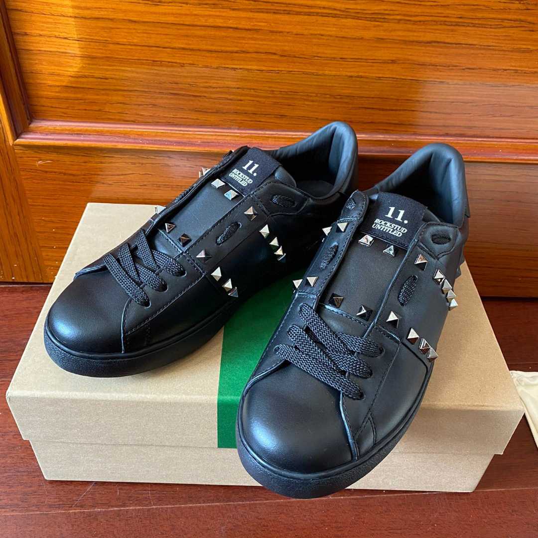 Valenti Rockstud Untitled Noir Kalbsleder-Sneaker<br>
 - EUR FASHION