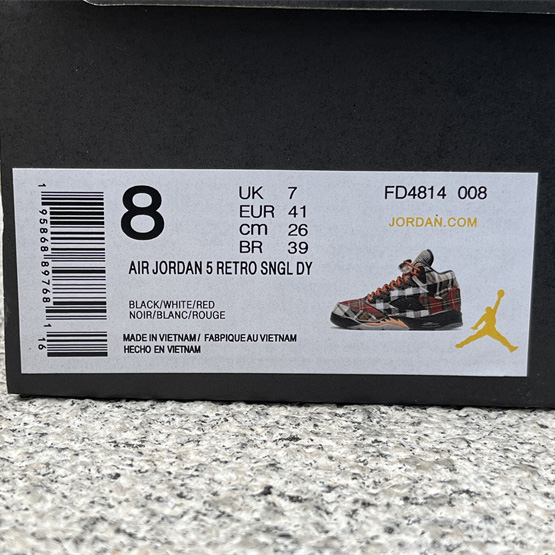 Air Jordan 5 „Plaid“ Turnschuhe FD4814-008<br>
 - EUR FASHION