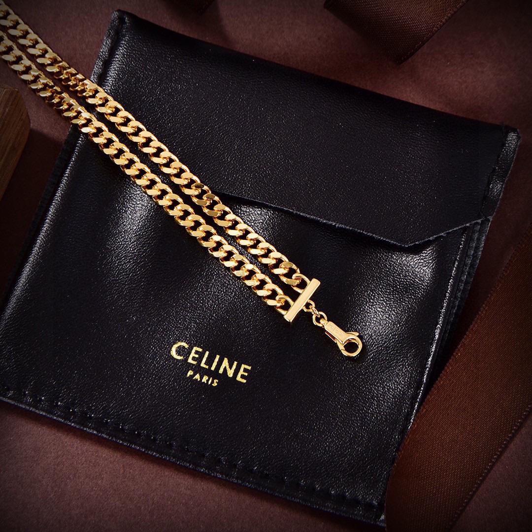 Celine Gourmette Halskette aus Messing mit Gold-Finish<br>
 - EUR FASHION