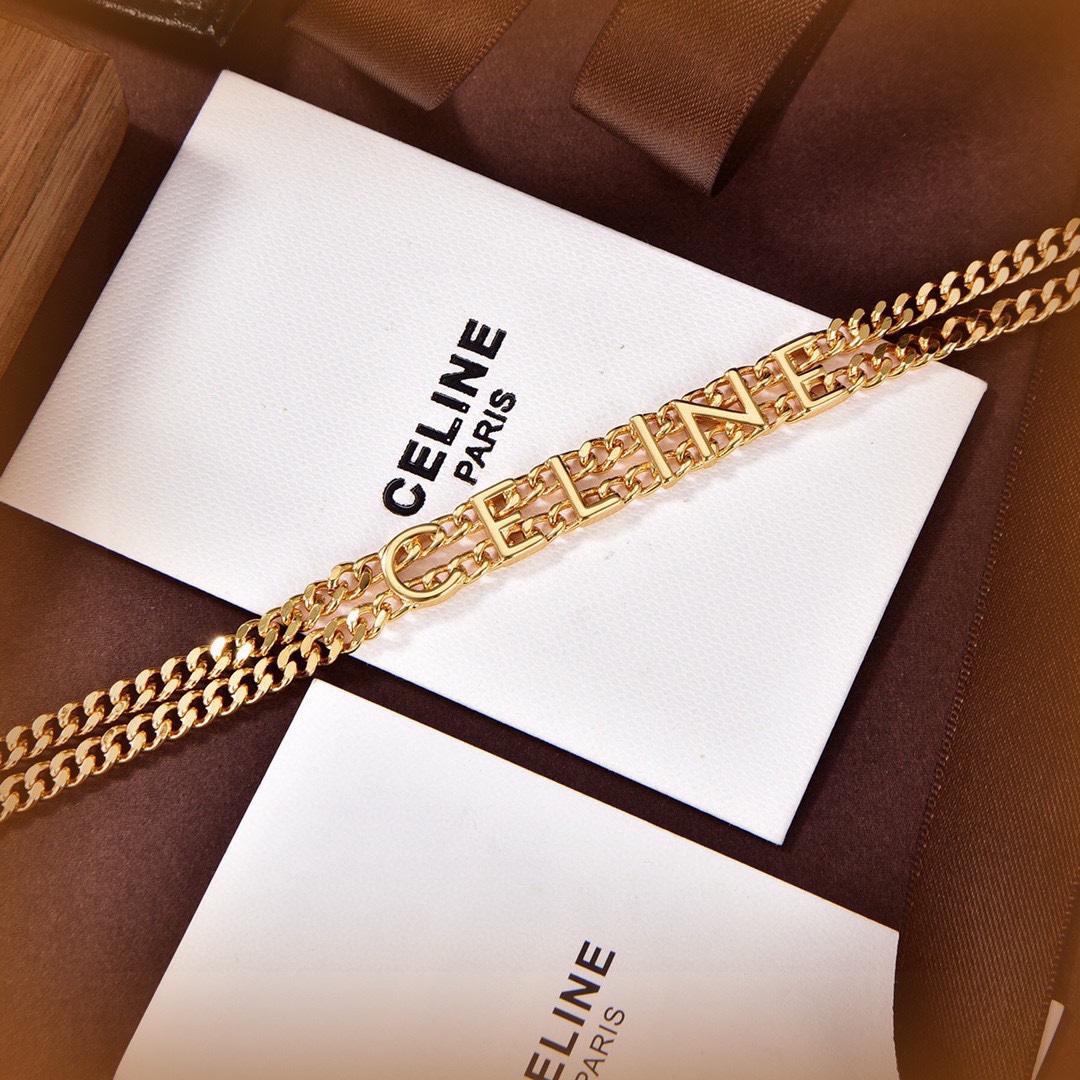 Celine Gourmette Halskette aus Messing mit Gold-Finish<br>
 - EUR FASHION