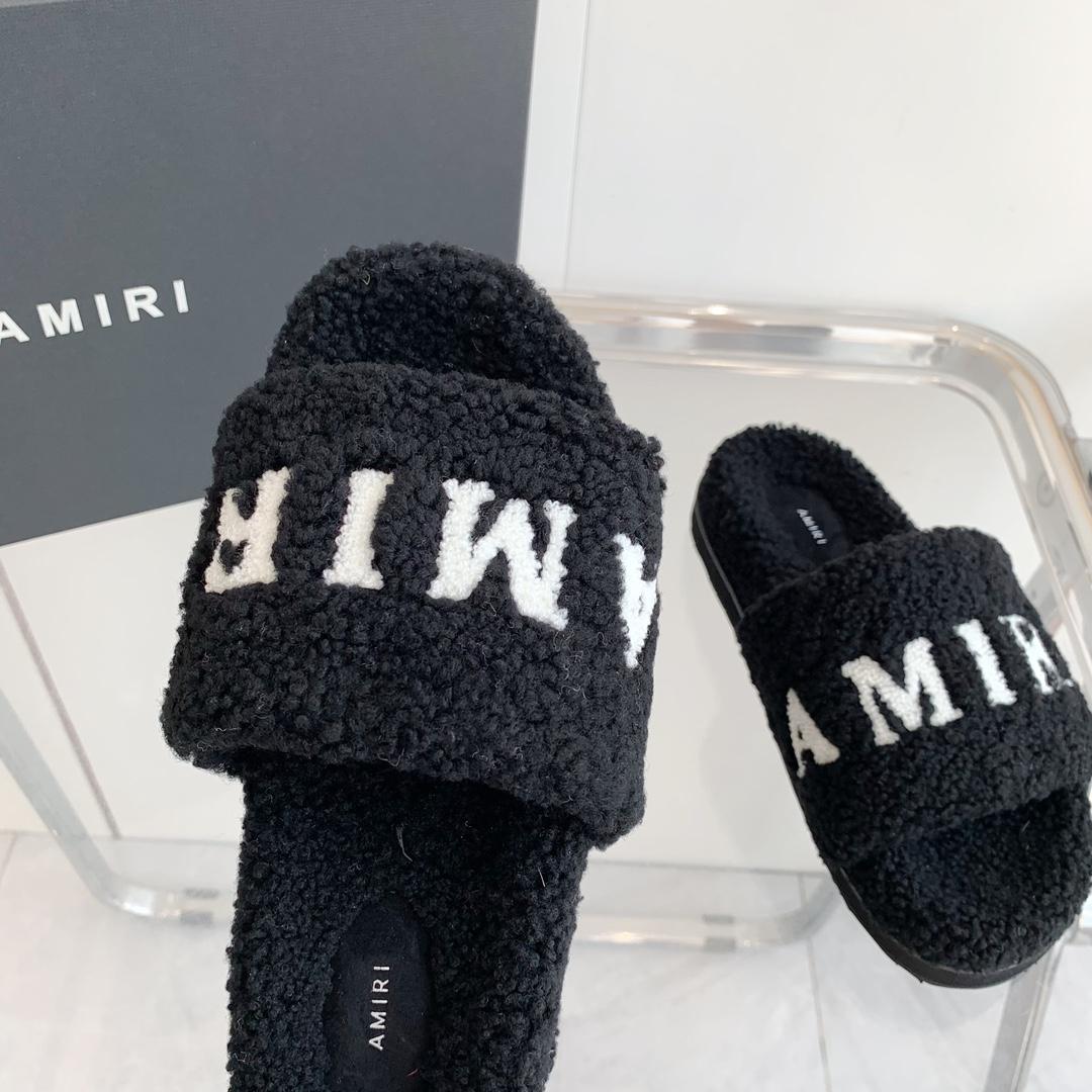 Amiri Logo-print Fleece Slippers - EUR FASHION