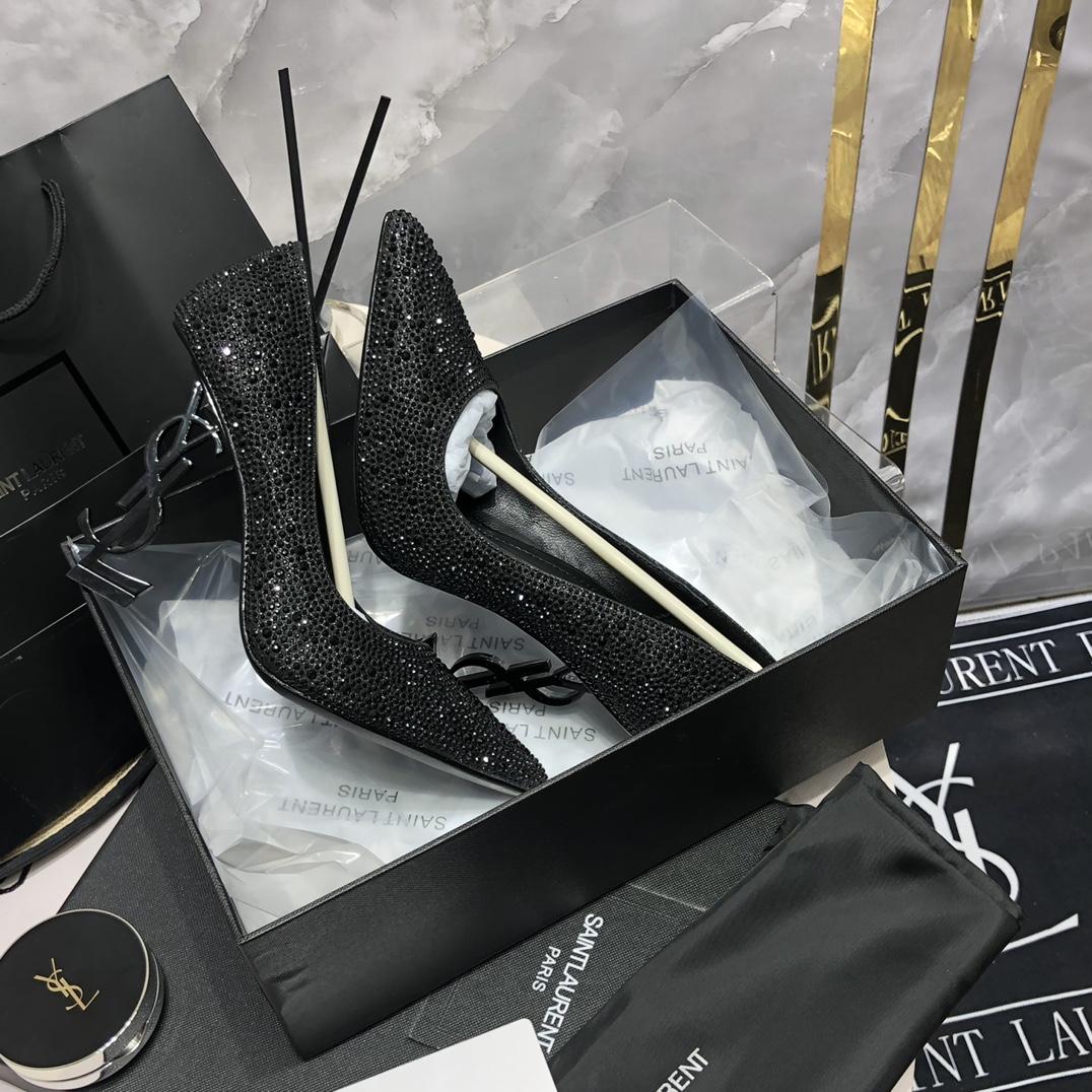 Schwarze Opyum-Glitzerpumps von Saint Laurent<br>
 - EUR FASHION