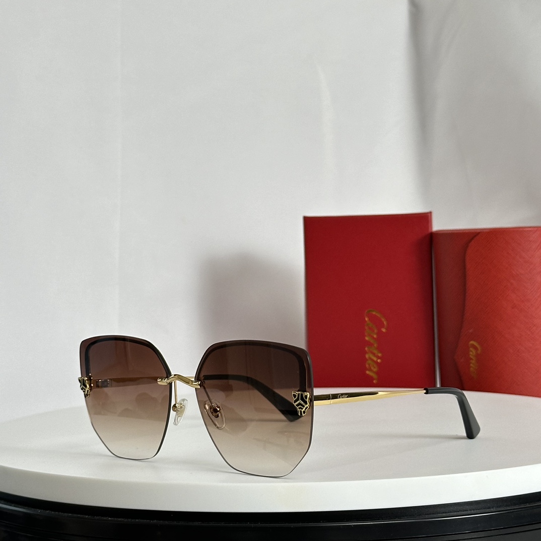 Cartier Panthère-Sonnenbrille mit Schmetterlingsrahmen und Logo CT0432S<br>
 - EUR FASHION