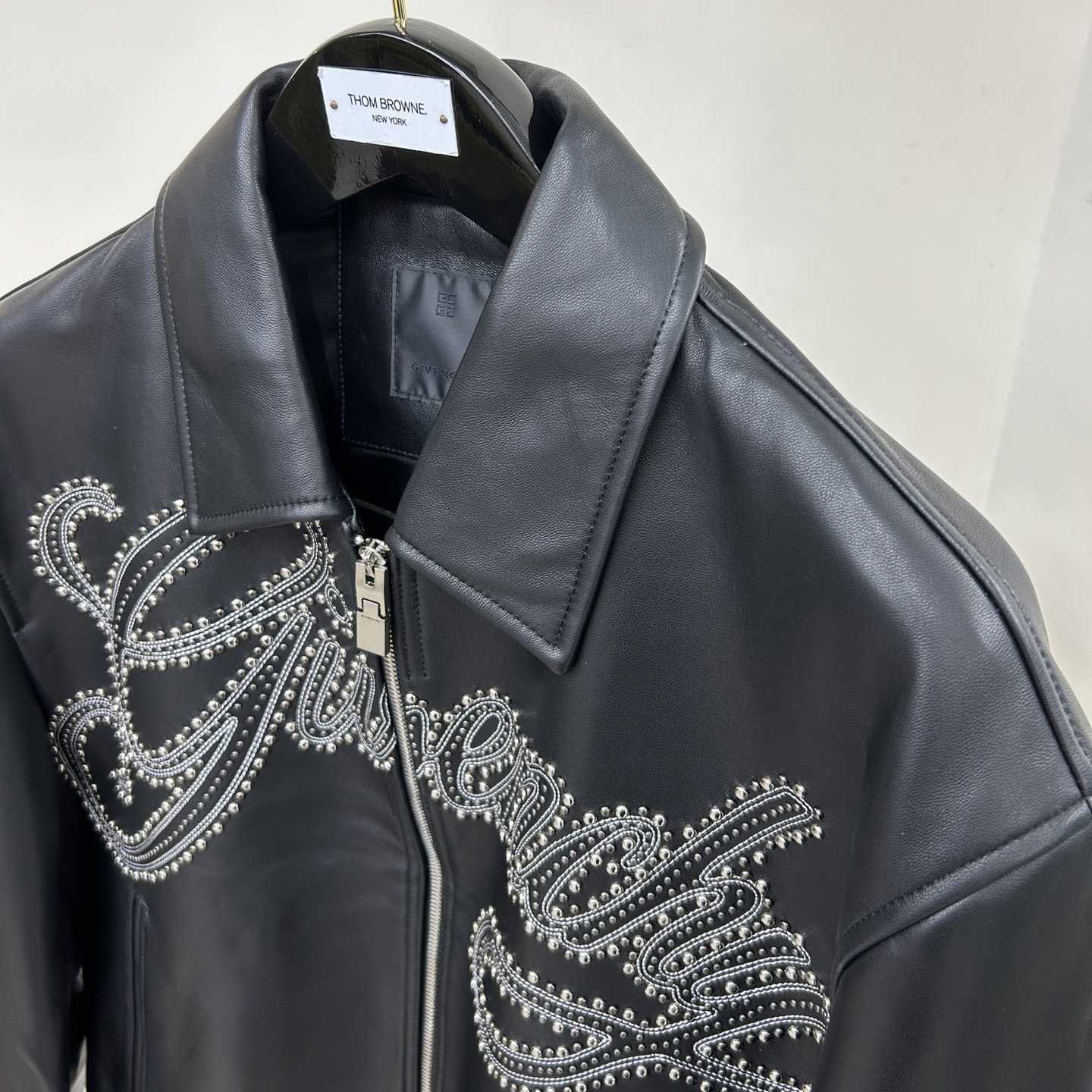 Givenchy Studded-logo Leather Jacket - EUR FASHION