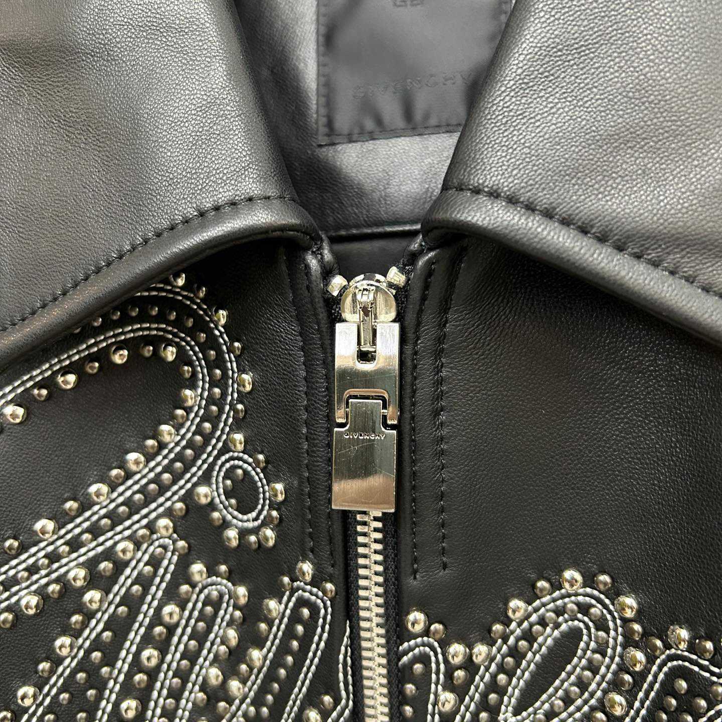 Givenchy Studded-logo Leather Jacket - EUR FASHION