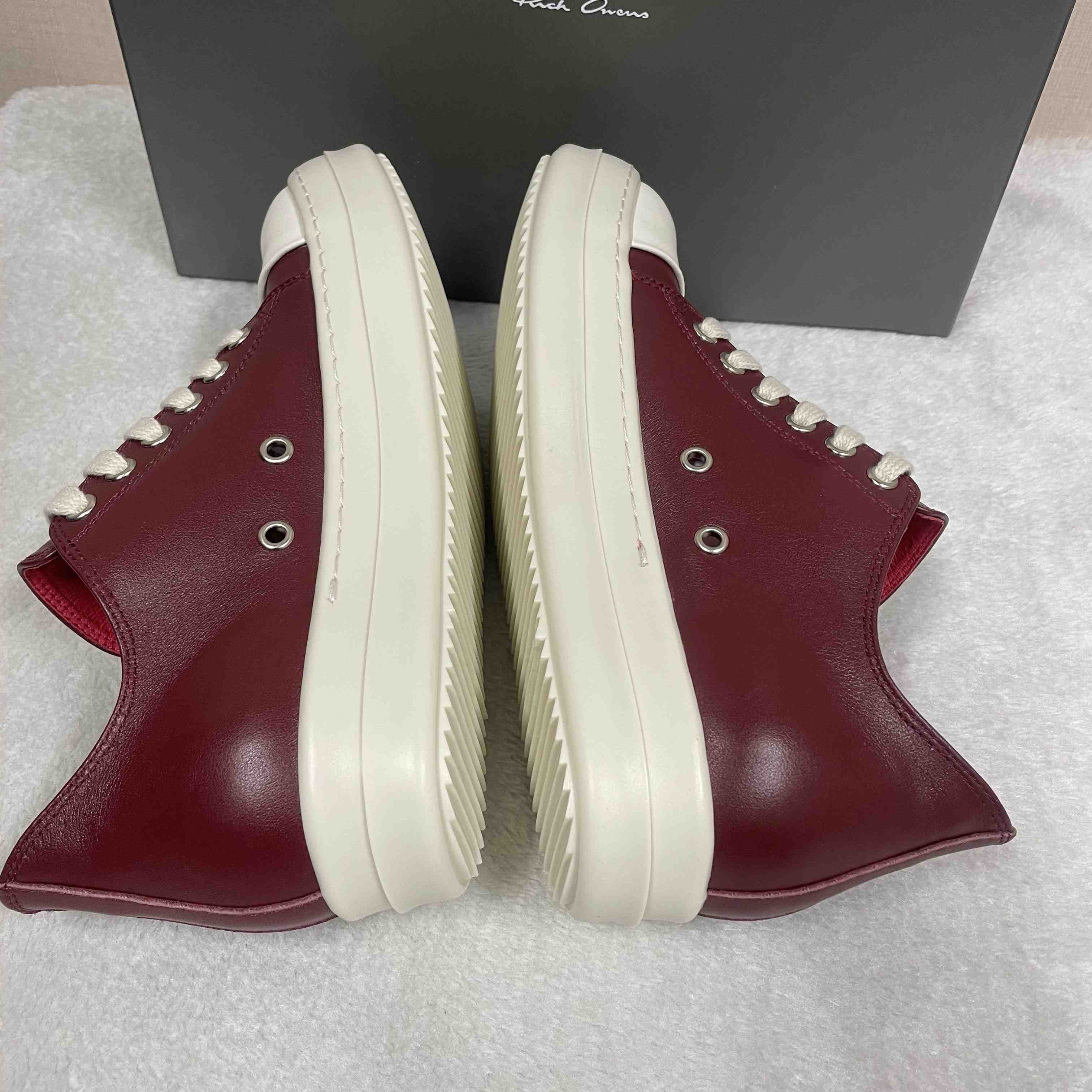 Rick Owens Low-Top Leather Sneakers - EUR FASHION