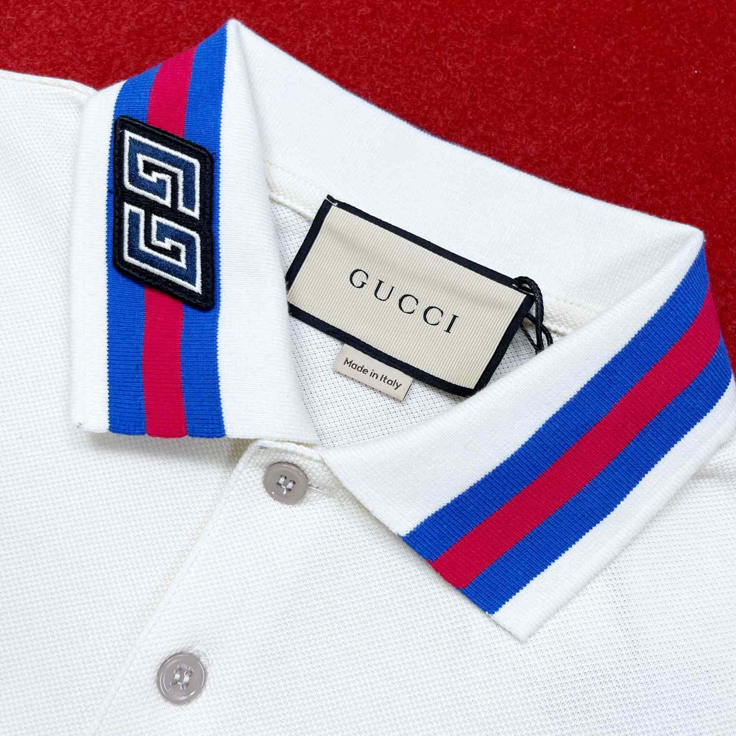 Gucci Cotton Piquet Polo With Web Collar - EUR FASHION