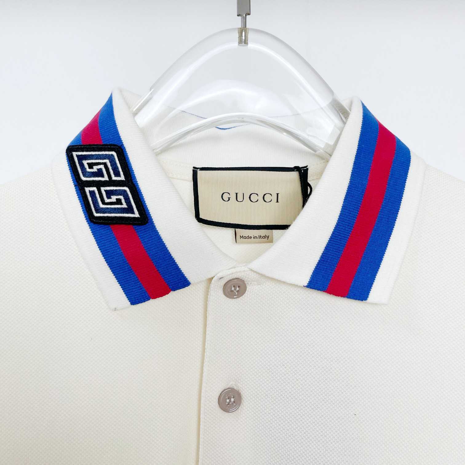 Gucci Cotton Piquet Polo With Web Collar - EUR FASHION