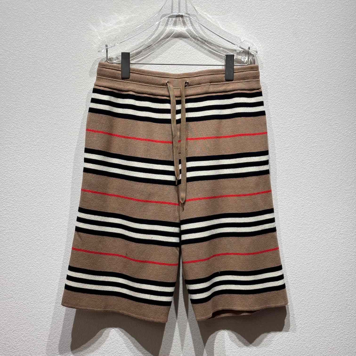 Burberry Stripe Wool Blend Jacquard Shorts - EUR FASHION