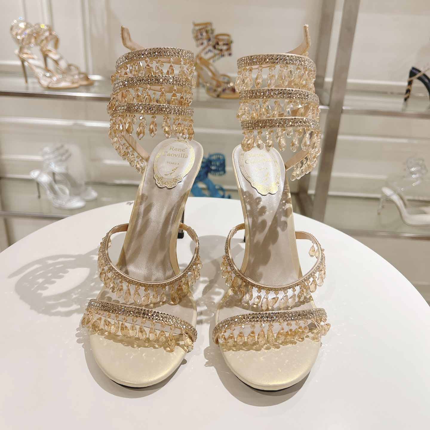 Rene Caovilla Natural Chandelier Sandals - EUR FASHION