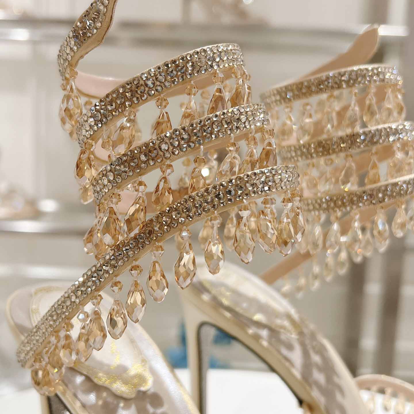 Rene Caovilla Natural Chandelier Sandals - EUR FASHION