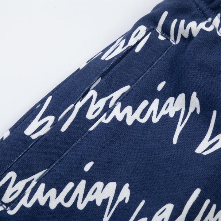 Balenciaga Navy Scribble Shorts - EUR FASHION