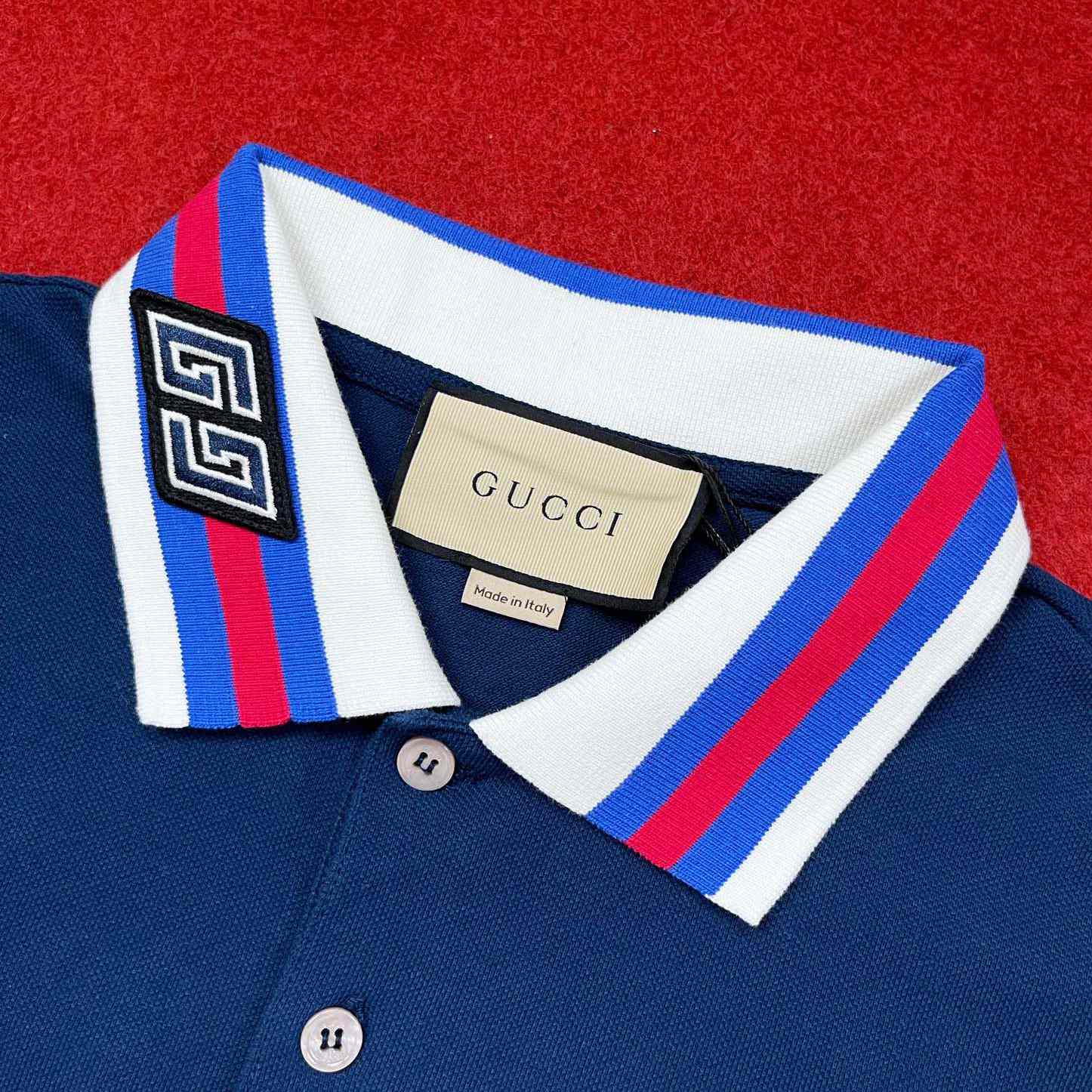 Gucci Cotton Piquet Polo With Web Collar - EUR FASHION