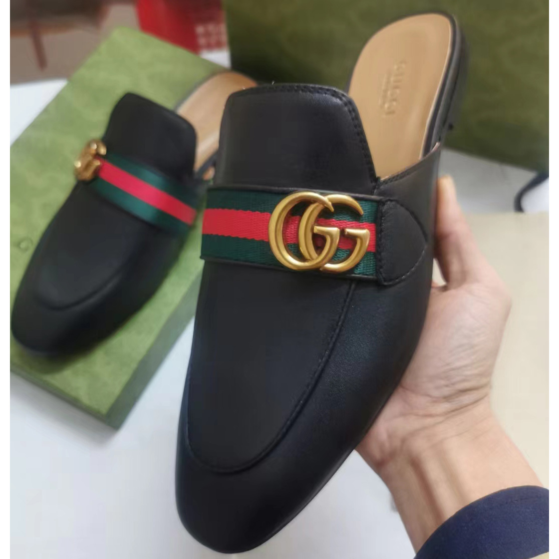 Gucci Web-trimmed Slippers - EUR FASHION