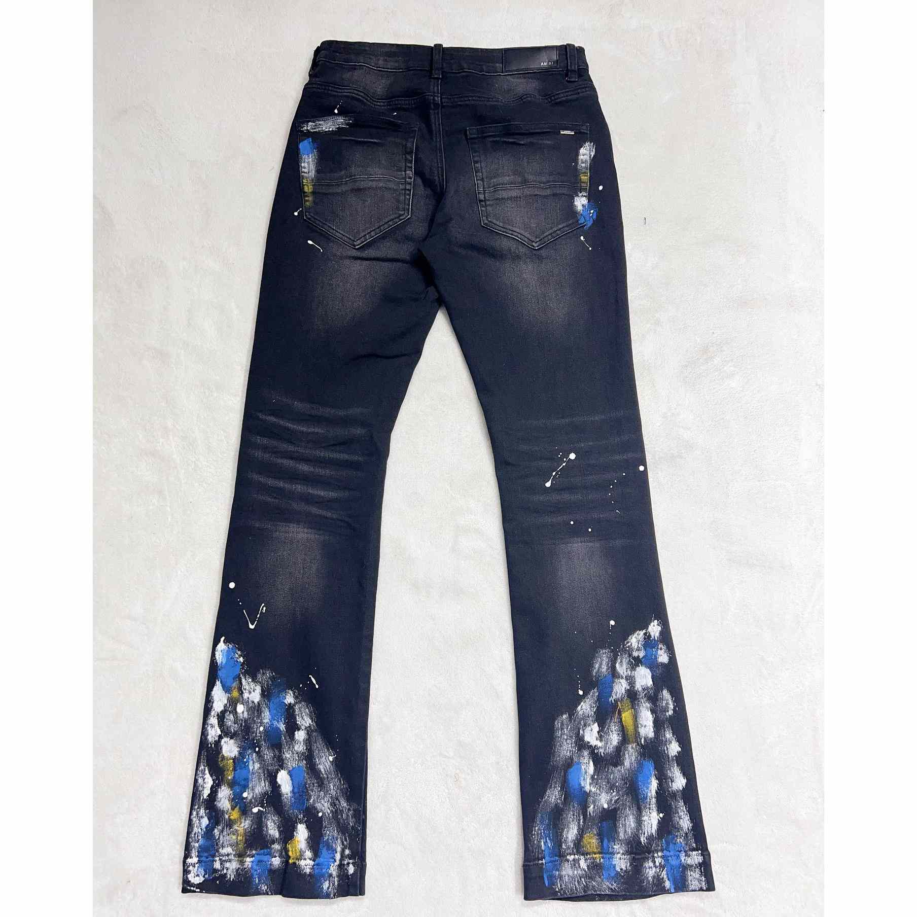 Amiri Paint Splatter Flared Jeans     AM3029-1 - EUR FASHION