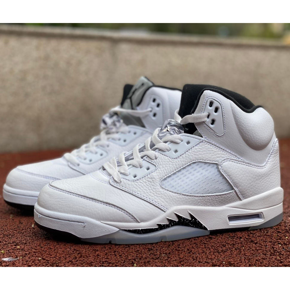 Air Jordan 5 White/Black-Sail-Metallic Silver Sneakers    DD0587-110 - EUR FASHION