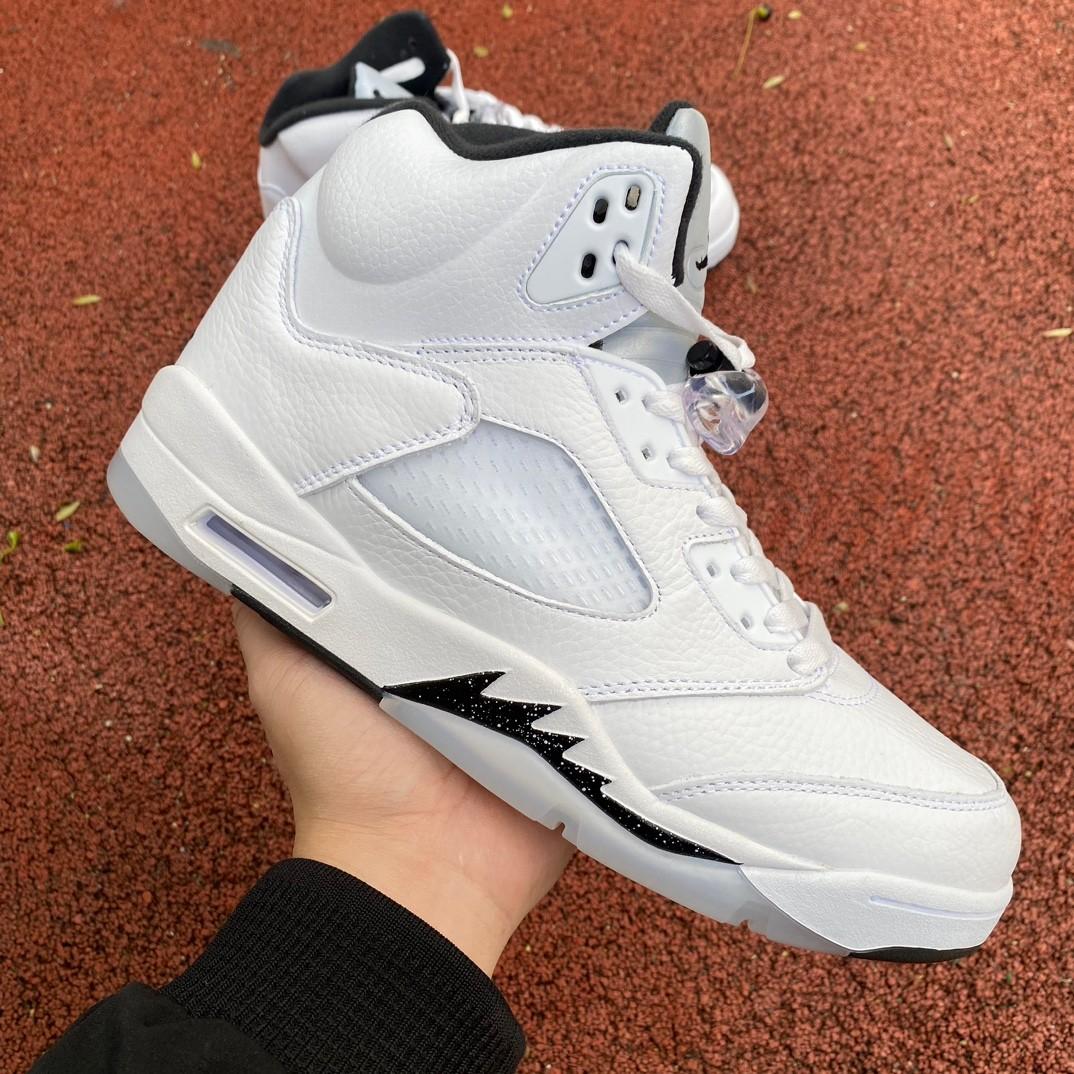 Air Jordan 5 White/Black-Sail-Metallic Silver Sneakers    DD0587-110 - EUR FASHION