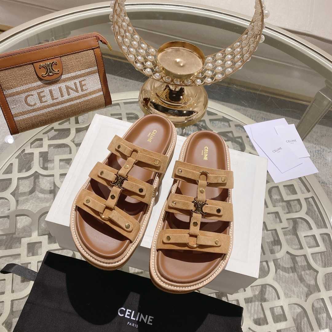 Celine Slides Tippi In  Suede Calfskin - EUR FASHION