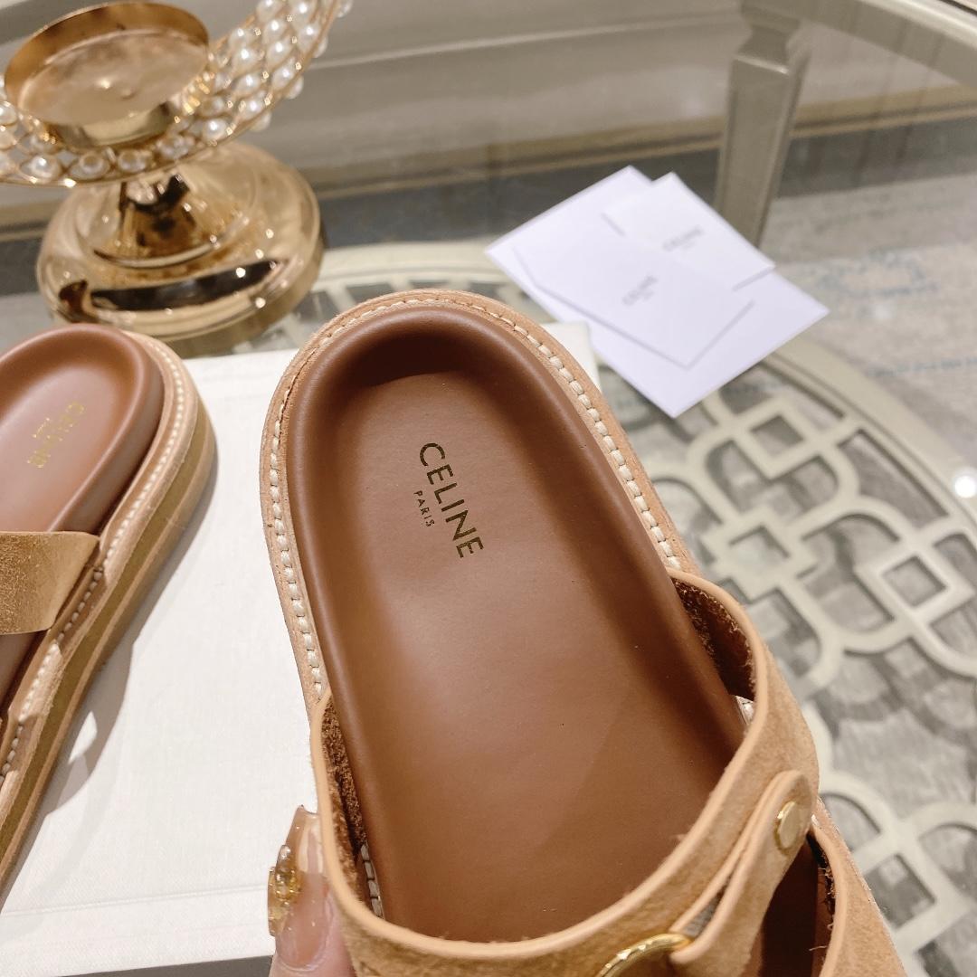 Celine Slides Tippi In  Suede Calfskin - EUR FASHION