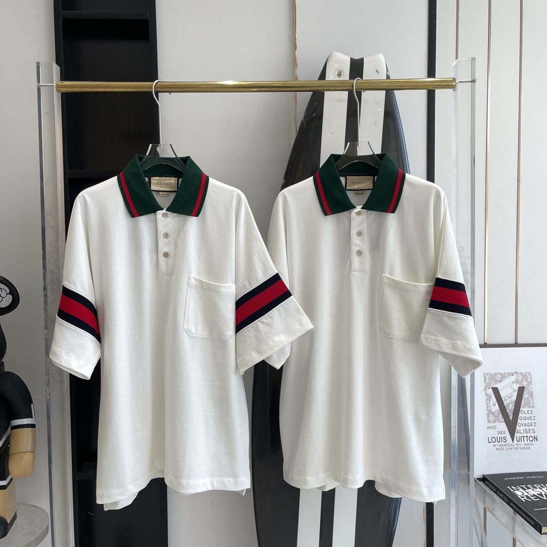 Gucci Cotton Jersey Polo With Web - EUR FASHION