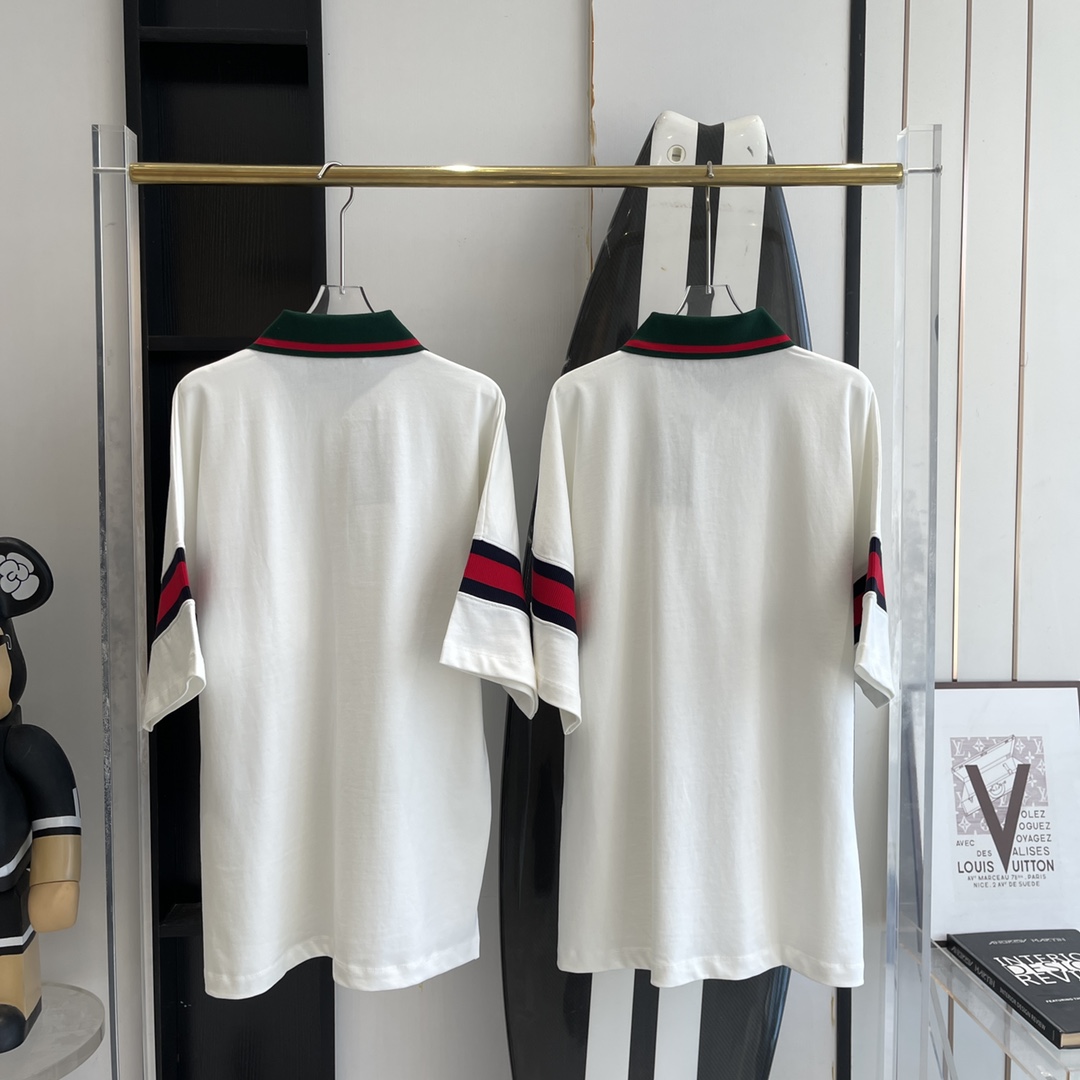 Gucci Cotton Jersey Polo With Web - EUR FASHION