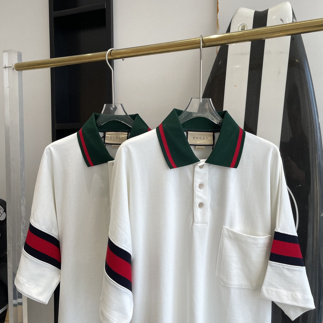 Gucci Cotton Jersey Polo With Web - EUR FASHION