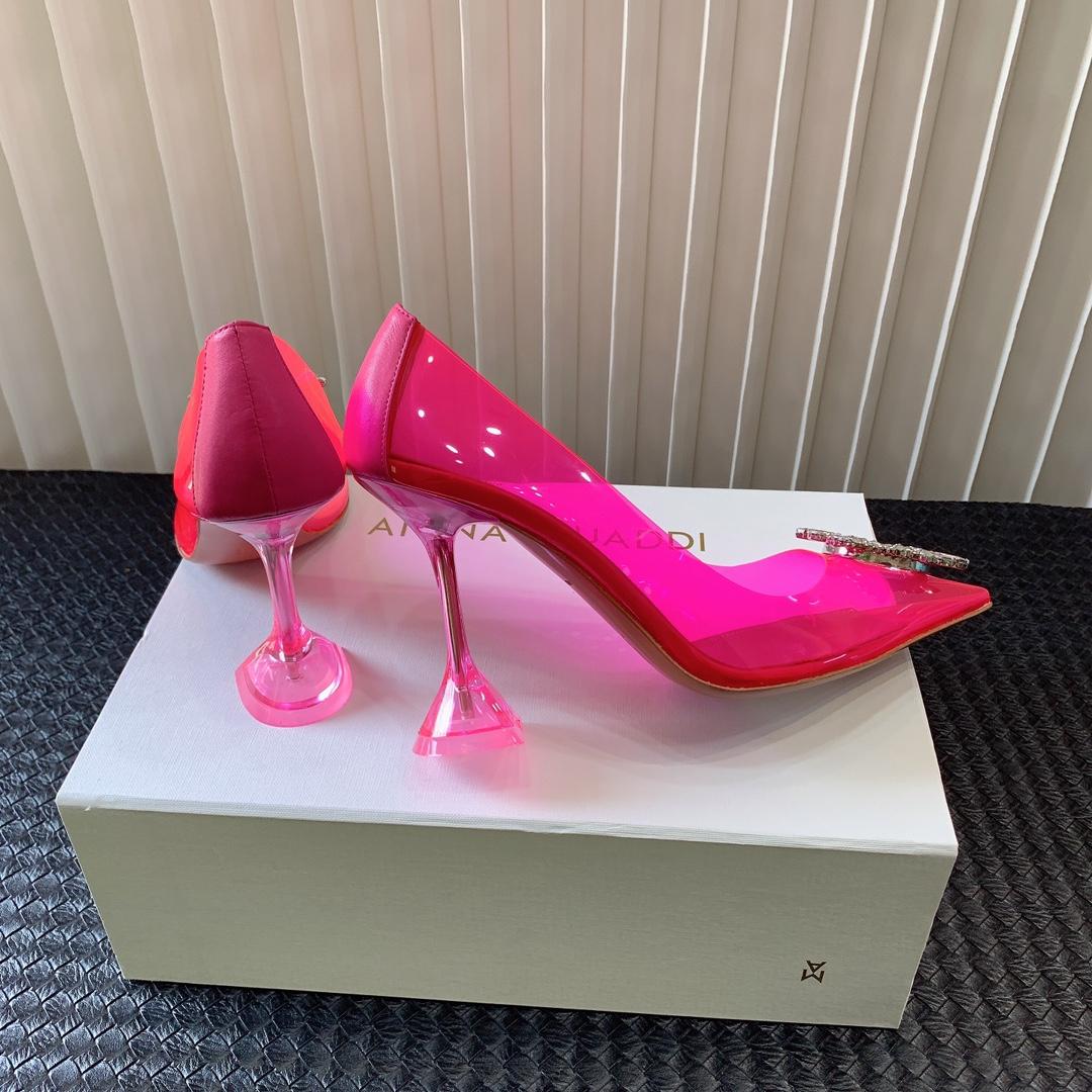 Amina Muaddi Begum Glass Pink Slingbacks - EUR FASHION