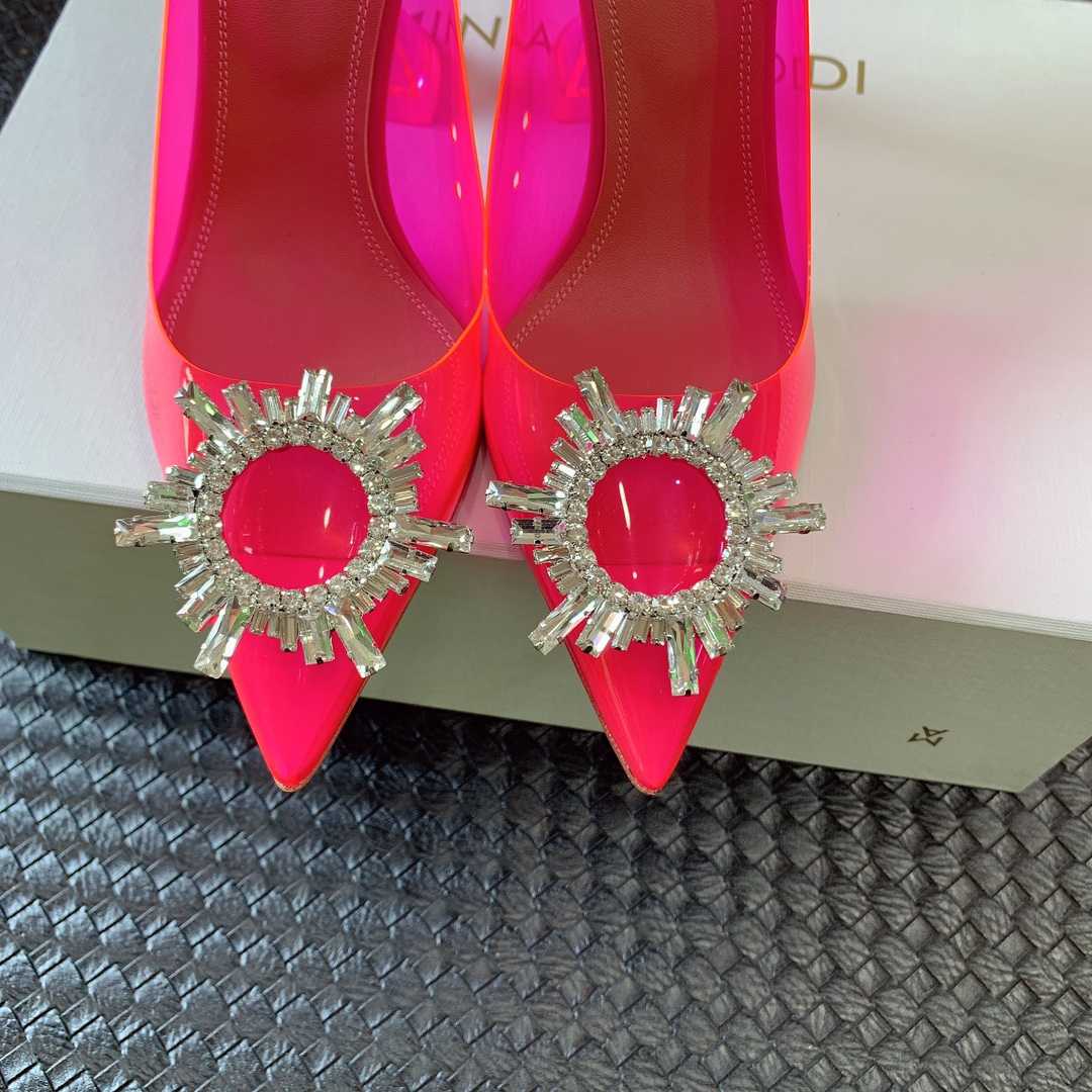 Amina Muaddi Begum Glass Pink Slingbacks - EUR FASHION