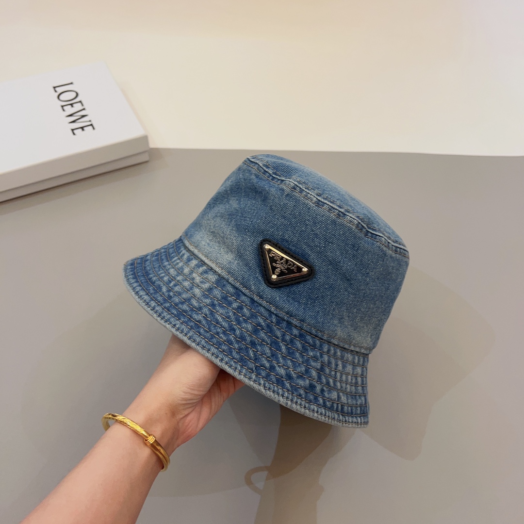 Prada Denim Bucket Hat - EUR FASHION