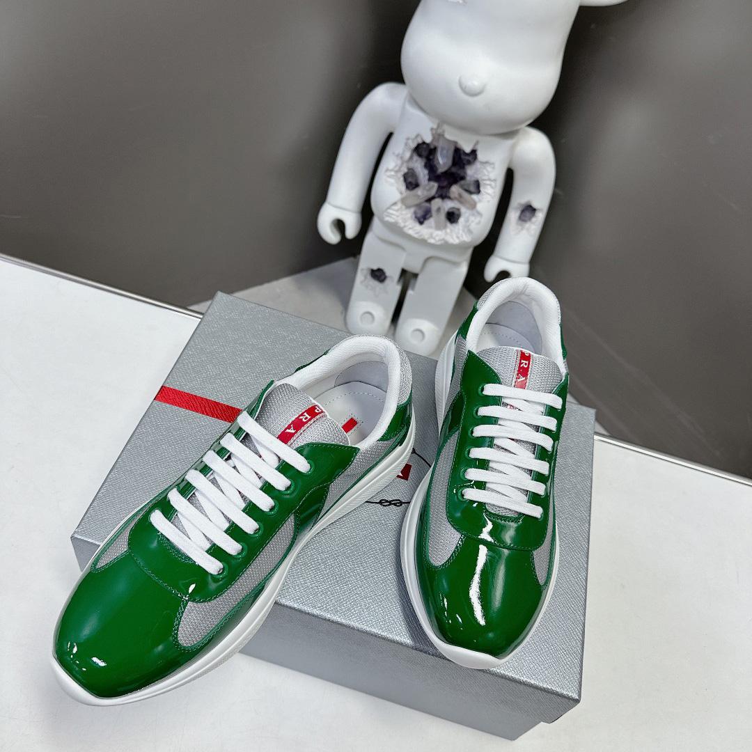 Prada Patent Leather And Technical Fabric Prada America's Cup Sneakers - EUR FASHION