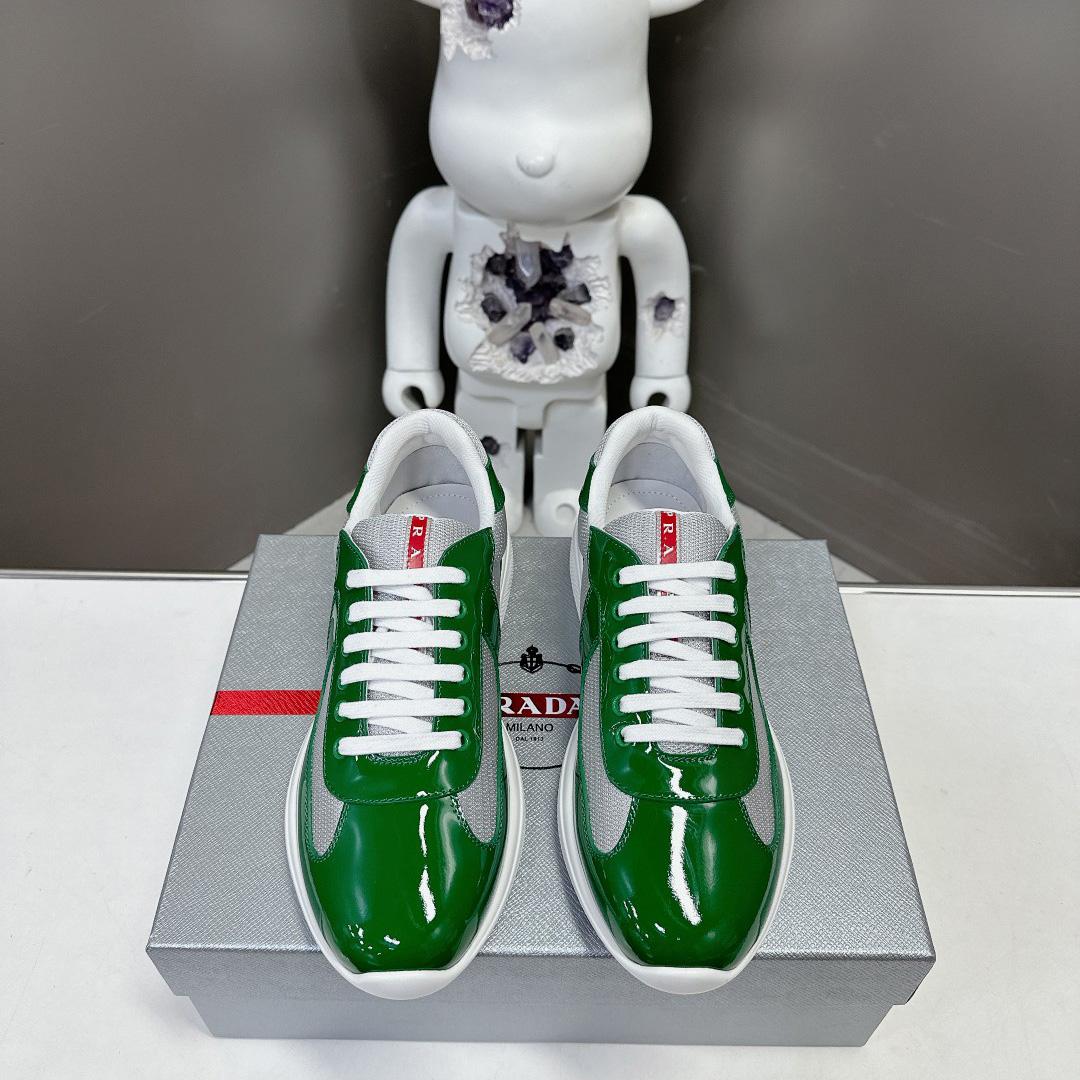 Prada Patent Leather And Technical Fabric Prada America's Cup Sneakers - EUR FASHION