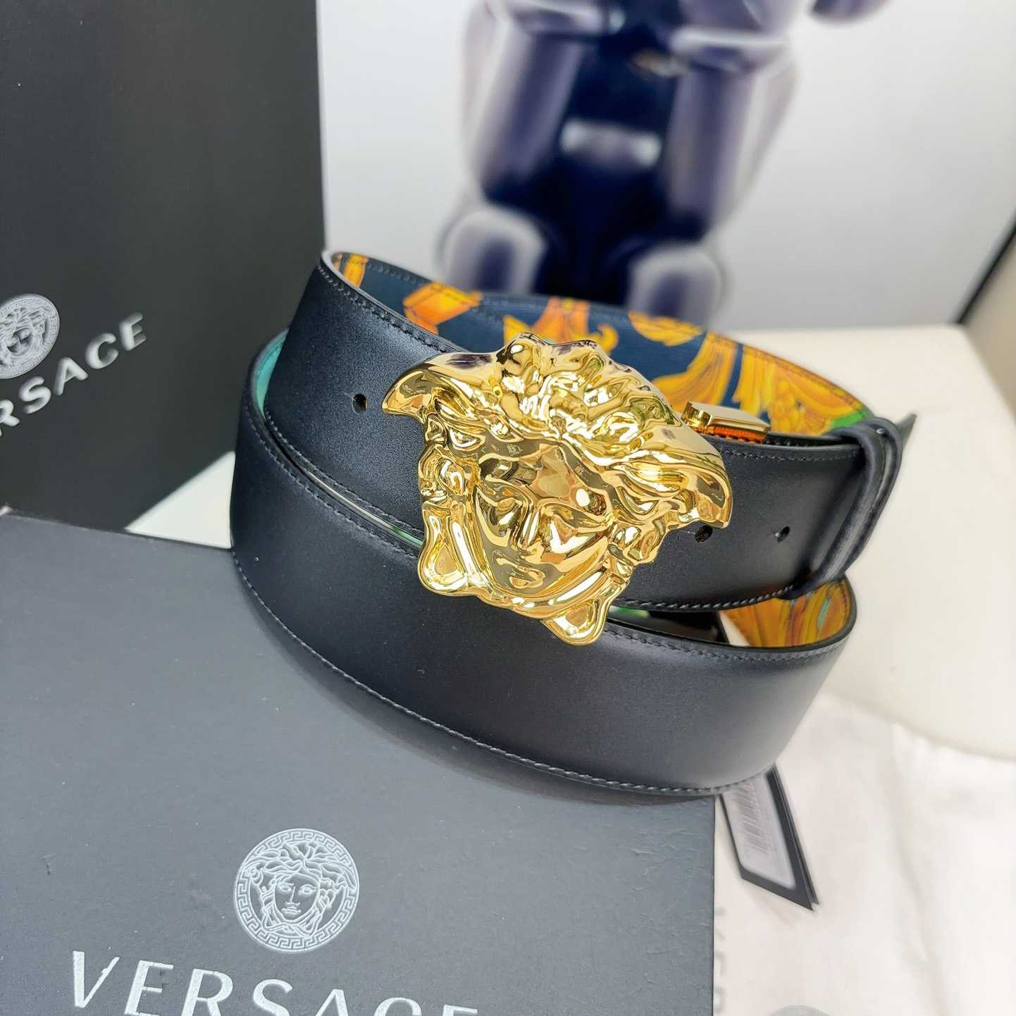 Versace Barocco Reversible Leather Belt    40mm - EUR FASHION