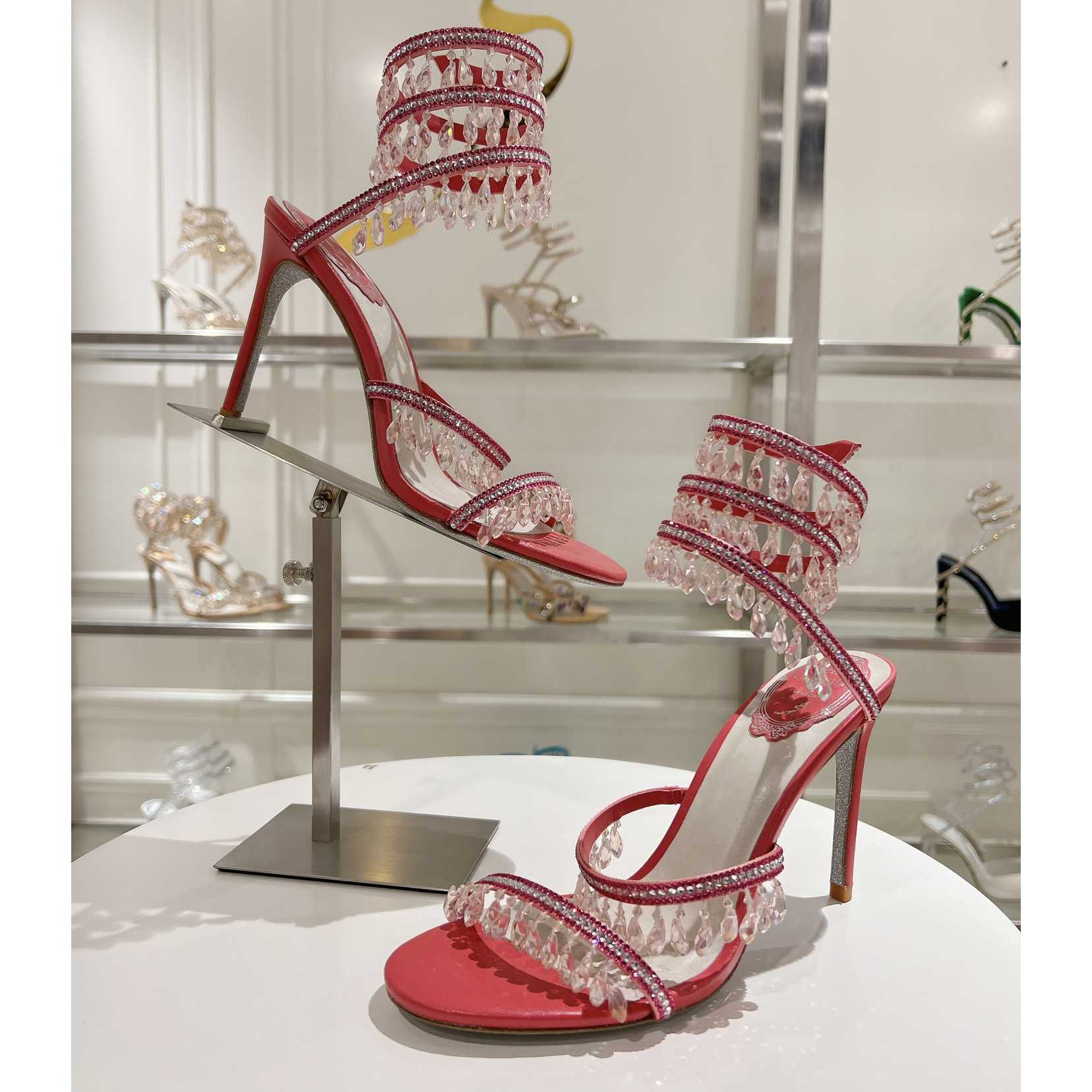 Rene Caovilla Chandelier 95mm Crystal-embellished Sandals - EUR FASHION