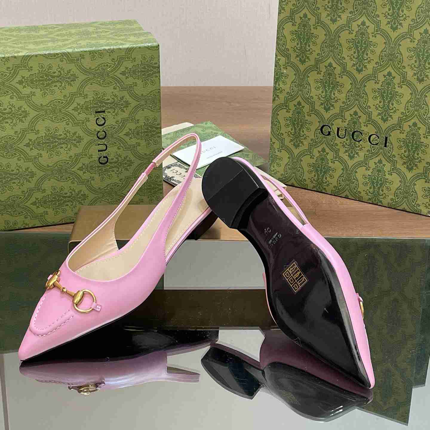 Gucci Women's Horsebit Slingback Ballet Flat - EUR FASHION