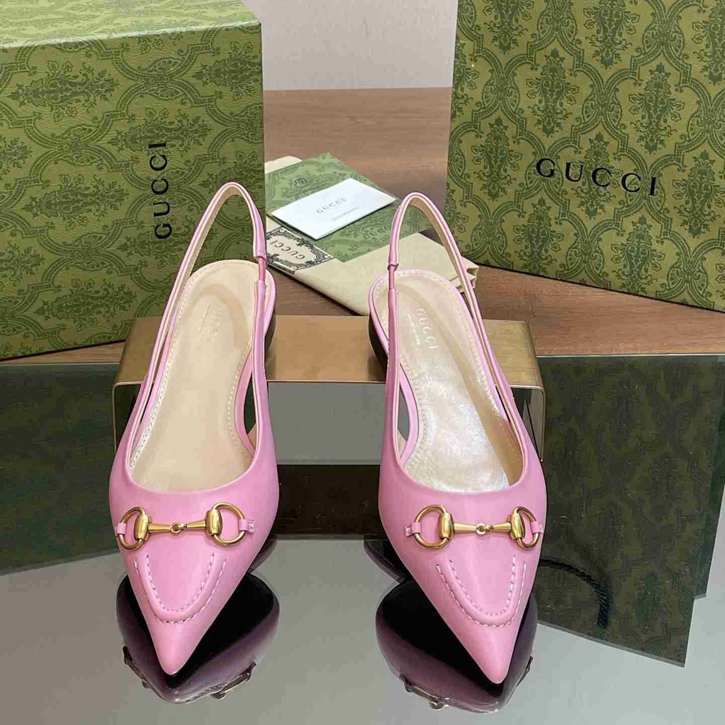 Gucci Women's Horsebit Slingback Ballet Flat - EUR FASHION